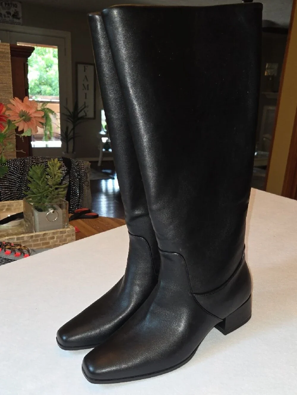 SIZE 9 WIDE CALF - Target Black Faux Leather Over-the-Knee Boots